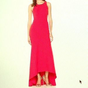 Nicole Miller red hi/low mermaid gown Sz-6